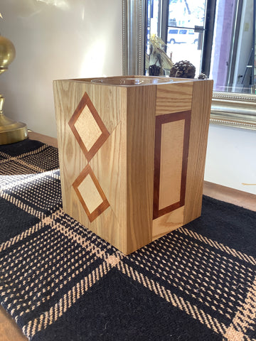 Wooden Decorative Glass Vase Holder