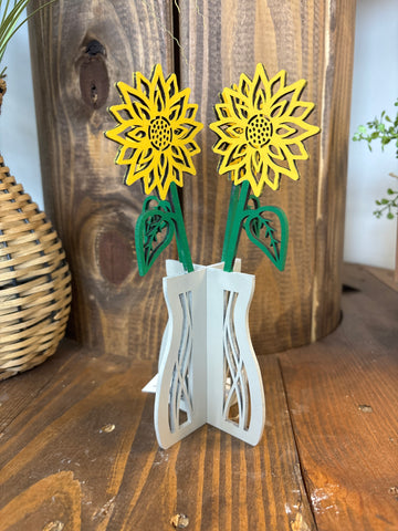 Laser Cut Sunflower Vase