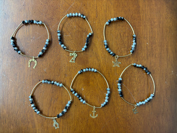 Black + Silver Beaded Bracelet