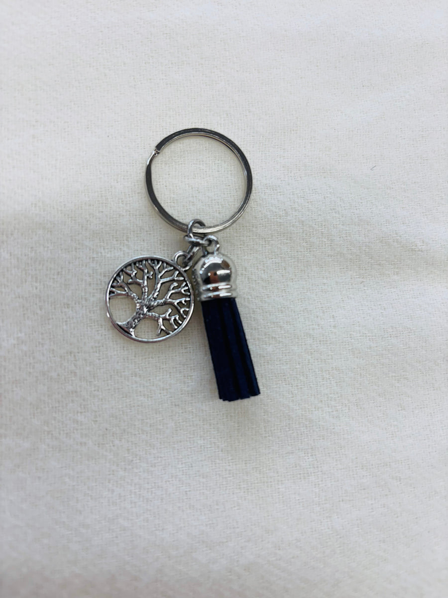 Silver Tree Charm Diffuser Keychain
