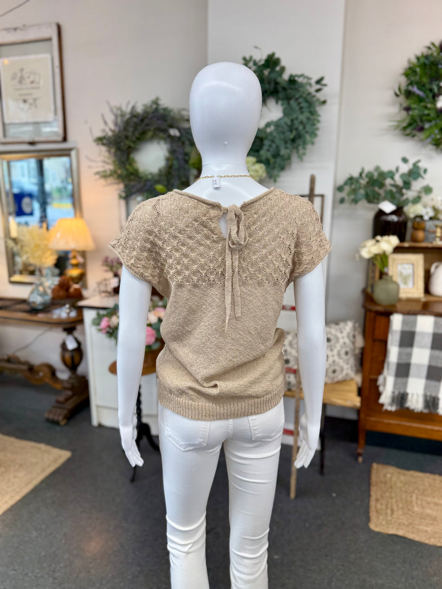 Eyelet Sweater - Light Khaki