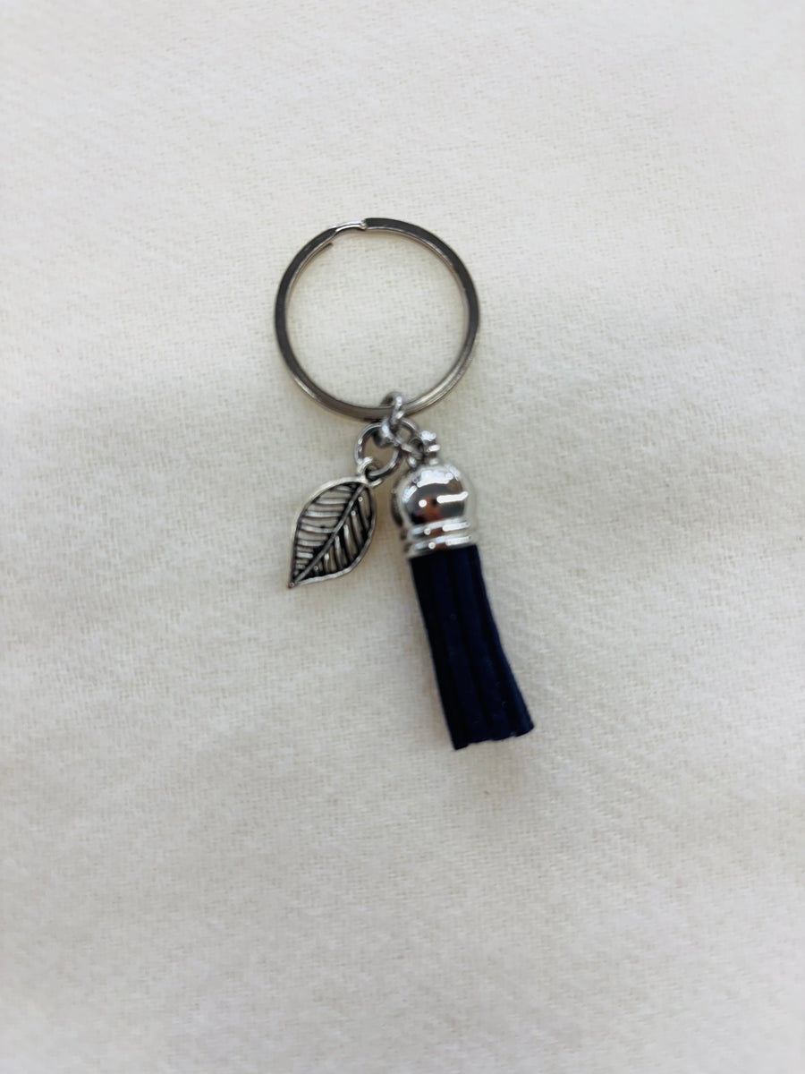 Silver Tree Leaf Diffuser Keychain