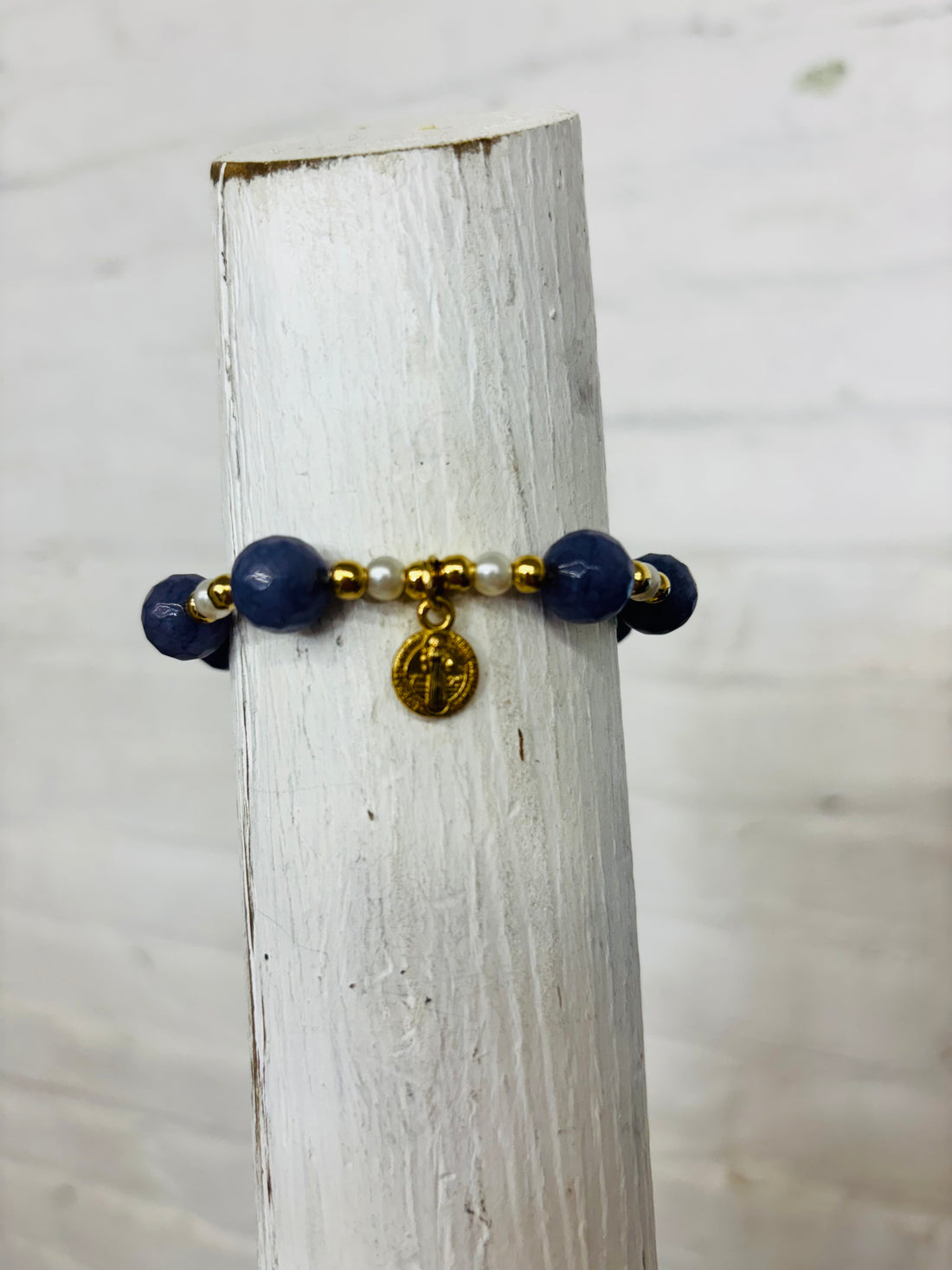 Adjustable Purple Beaded Charm Bracelet