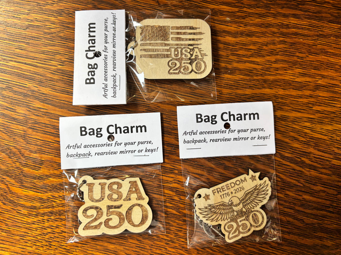 Laser Cut Bag Charm - USA 250