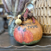 Harvest Thyme Hand Painted Gourd