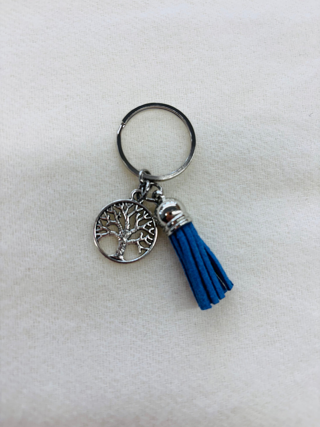 Silver Tree Charm Diffuser Keychain