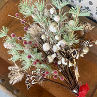 Holiday Winter Pheasant Feather Floral Bouquet