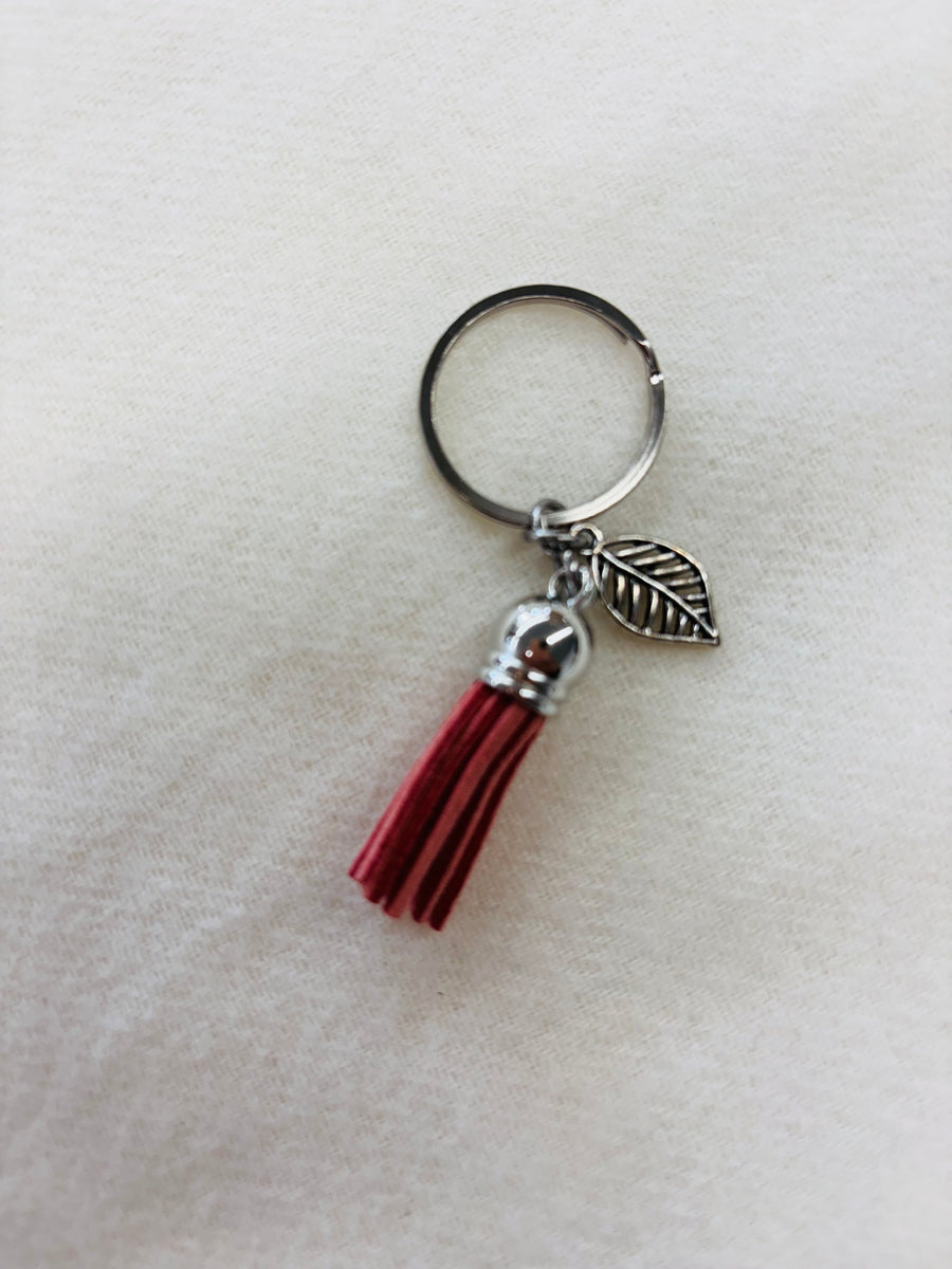 Silver Tree Leaf Diffuser Keychain