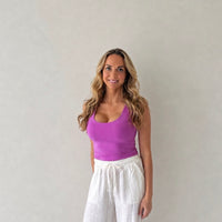 Double Layered Tank Top - Bright Mauve