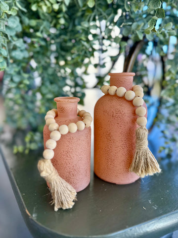 Apricot Jar with Beads
