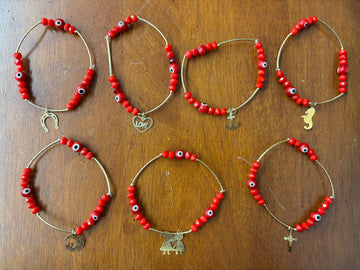Red Evil Eye Beaded Bracelet