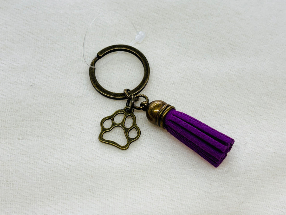 Gold Paw Print Charm Diffuser Keychain