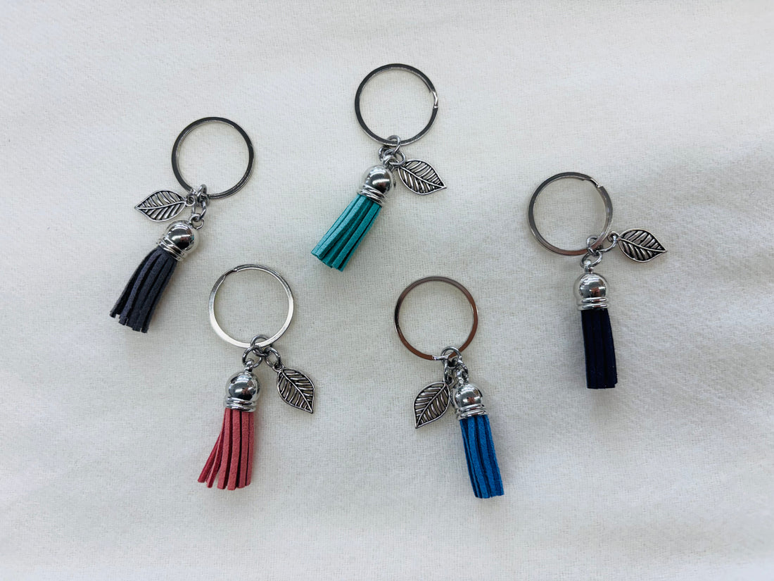 Silver Tree Leaf Diffuser Keychain
