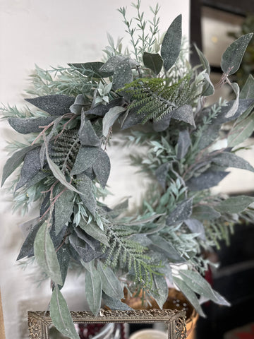 Sparkly Muted Green Winter Wreath