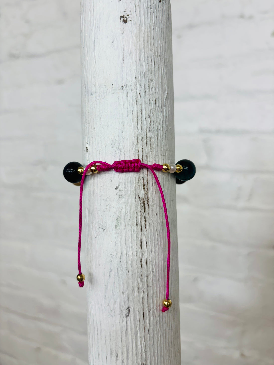Adjustable Multicolor Beaded Charm Bracelet