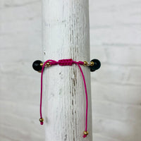 Adjustable Multicolor Beaded Charm Bracelet