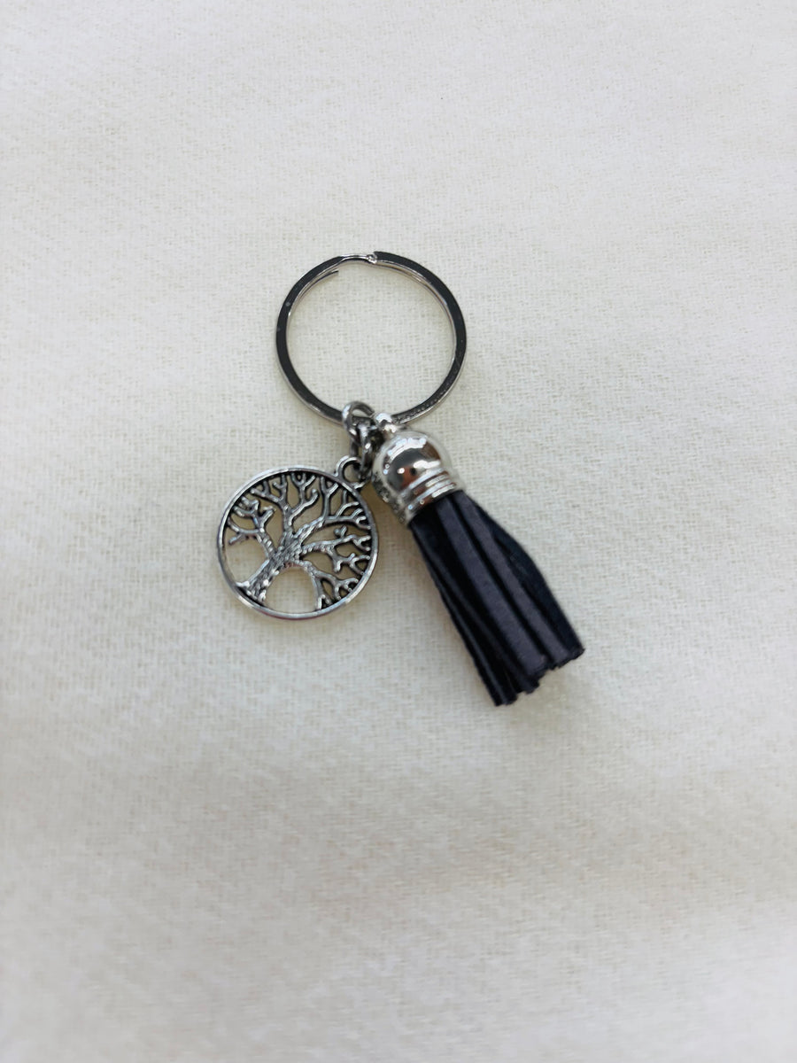 Silver Tree Charm Diffuser Keychain