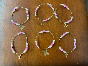 Pink Evil Eye Beaded Bracelet