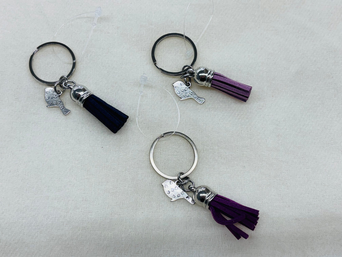 Silver Bird Charm Diffuser Keychain