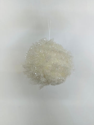 Textured Sparkly Snowball Ornament