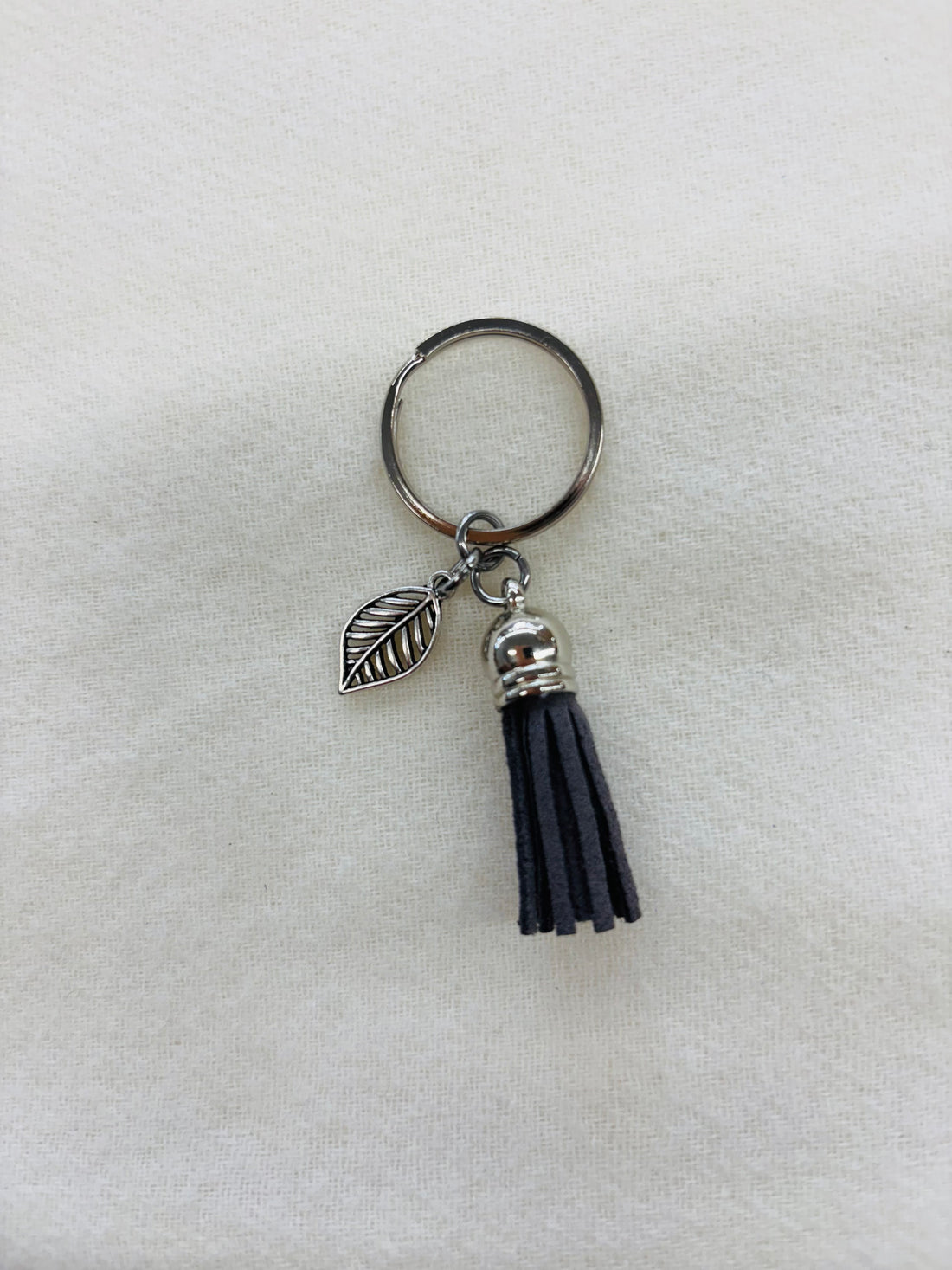 Silver Tree Leaf Diffuser Keychain