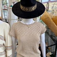 Eyelet Sweater - Light Khaki