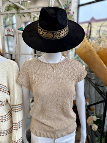 Eyelet Sweater - Light Khaki