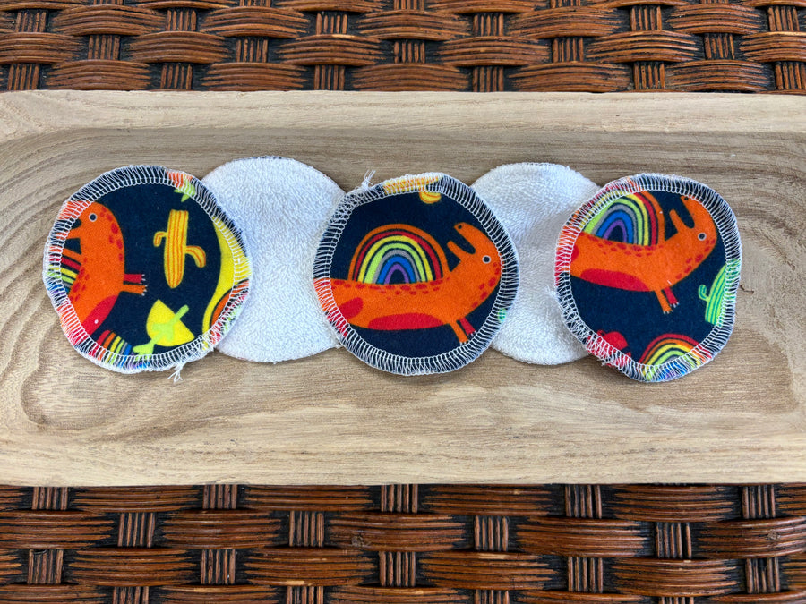 Rainbow Dinosaur Reusable Cotton Makeup Remover Pads