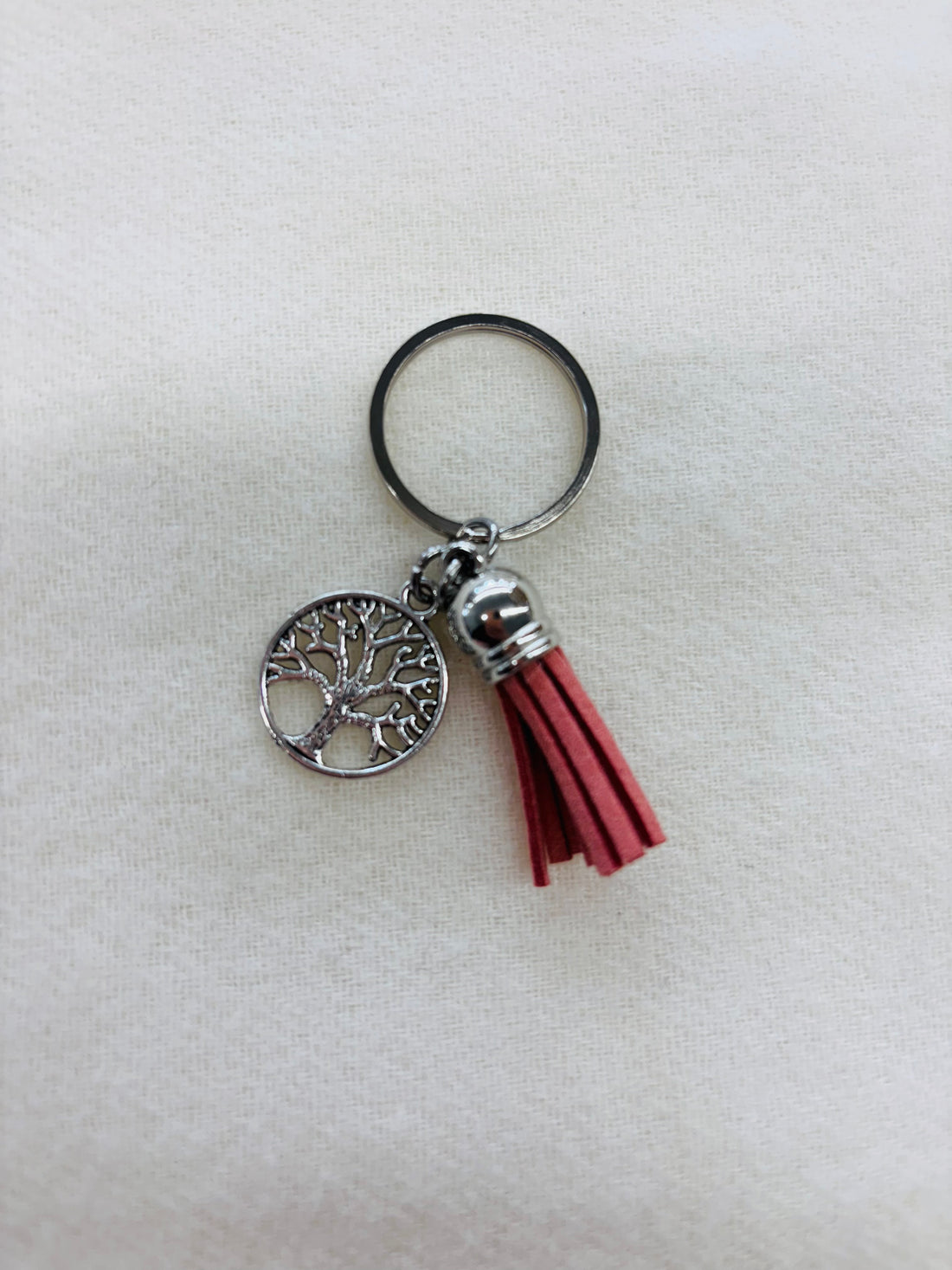 Silver Tree Charm Diffuser Keychain