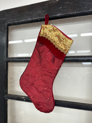 Red + Gold Holiday Stocking
