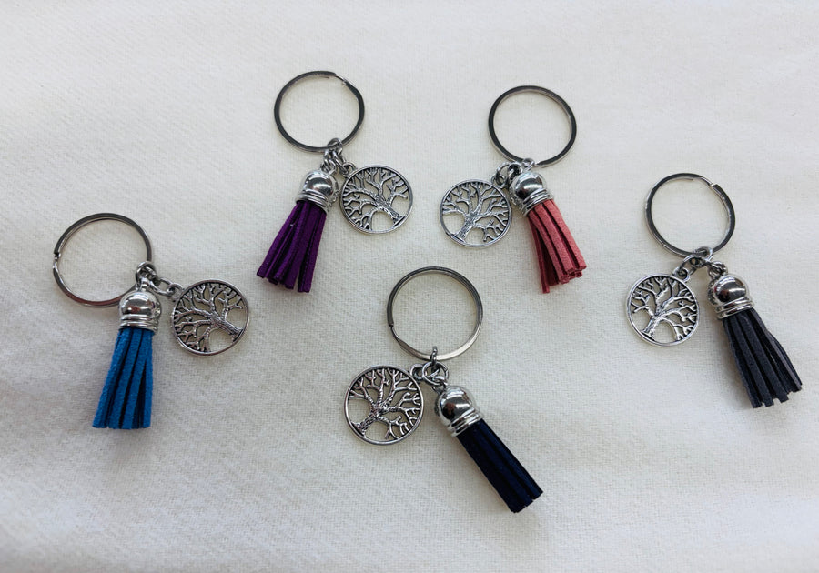 Silver Tree Charm Diffuser Keychain