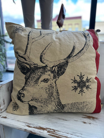 Snowy Deer Pillow