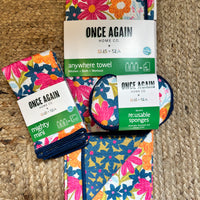 Once Again Home Co - Iris & Sea Mini Blooms: Navy (Reversible)