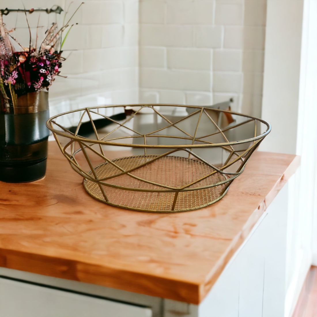 Gold Wire Decorative Basket