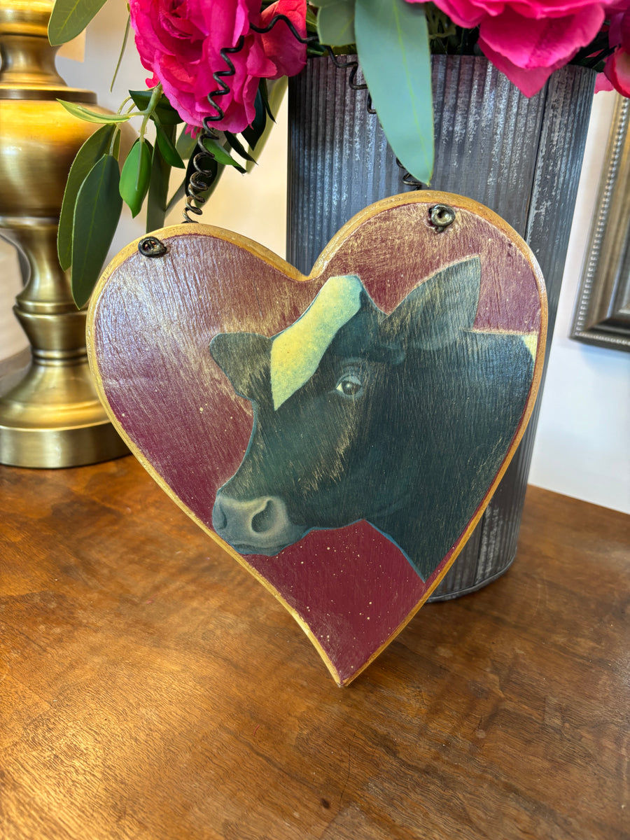 Heart Shaped Cow Hanging Art