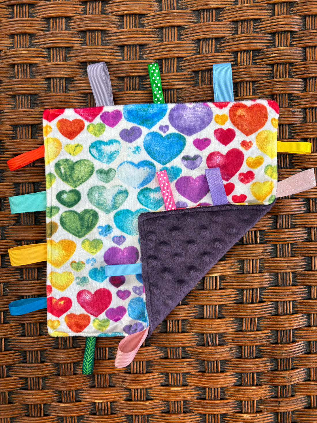 Rainbow Hearts Baby Taggy