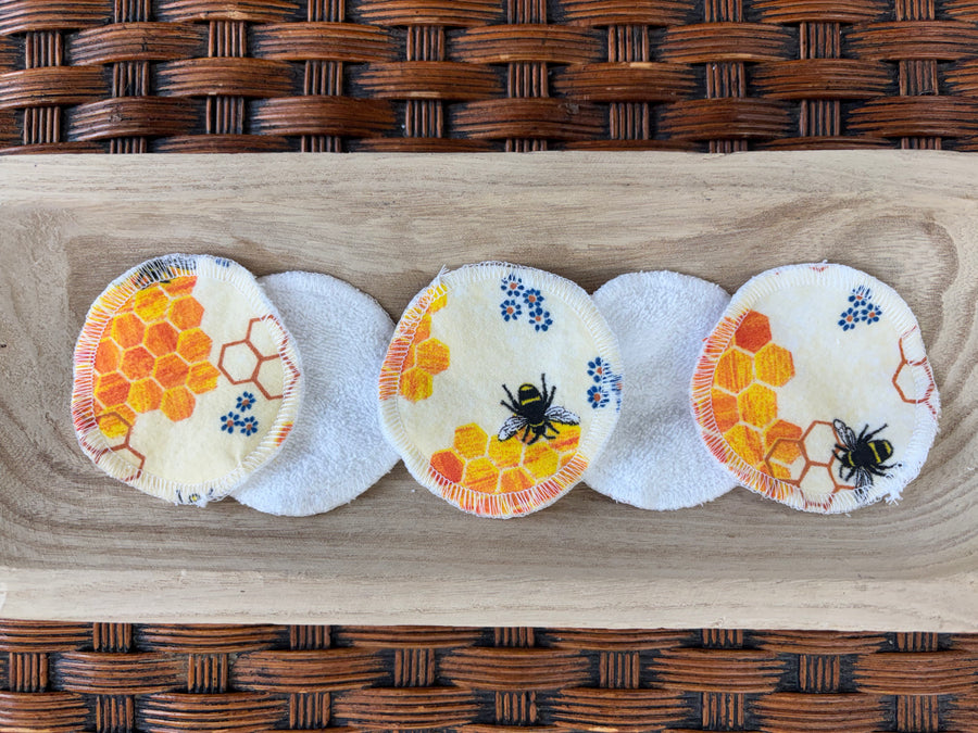 Bee + Honey Comb Reusable Cotton Makeup Remover Pads