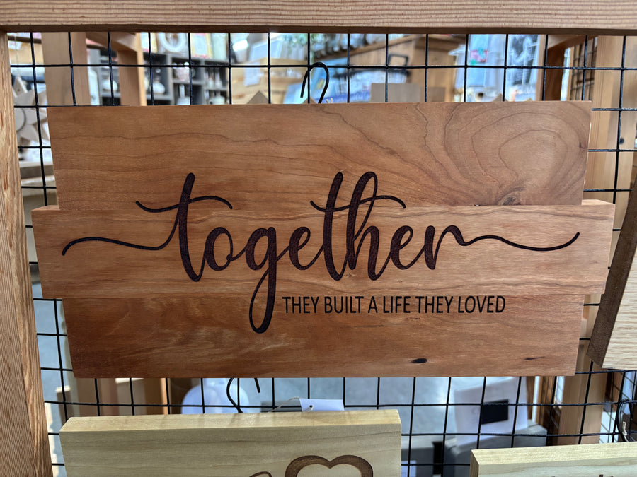 Together Wooden Laser Sign
