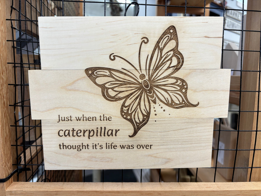 Butterfly Wooden Laser Sign