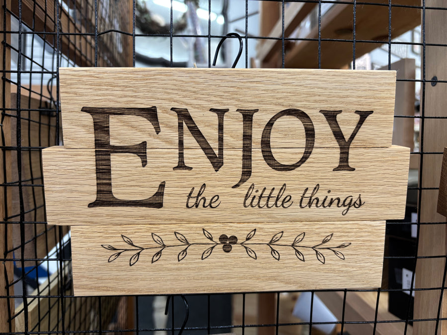 Enjoy Wooden Laser Sign