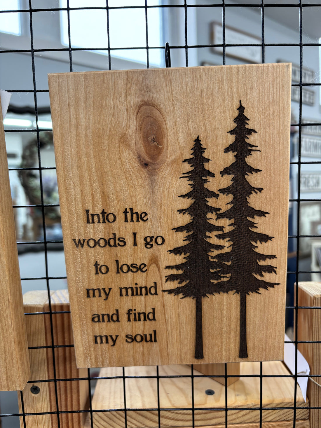 Into The Woods Wooden Laser Sign