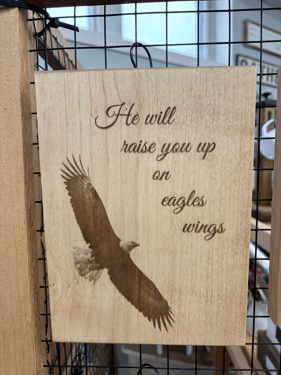 Eagles Wings Wooden Laser Sign