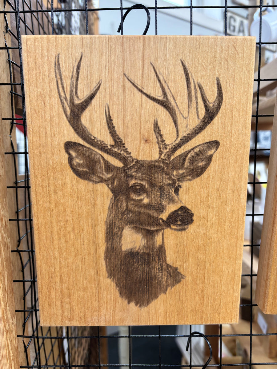 Wildlife Deer Wooden Laser Sign