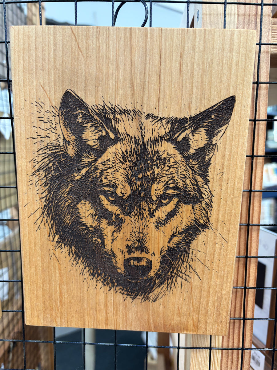 Wildlife Wolf Wooden Laser Sign