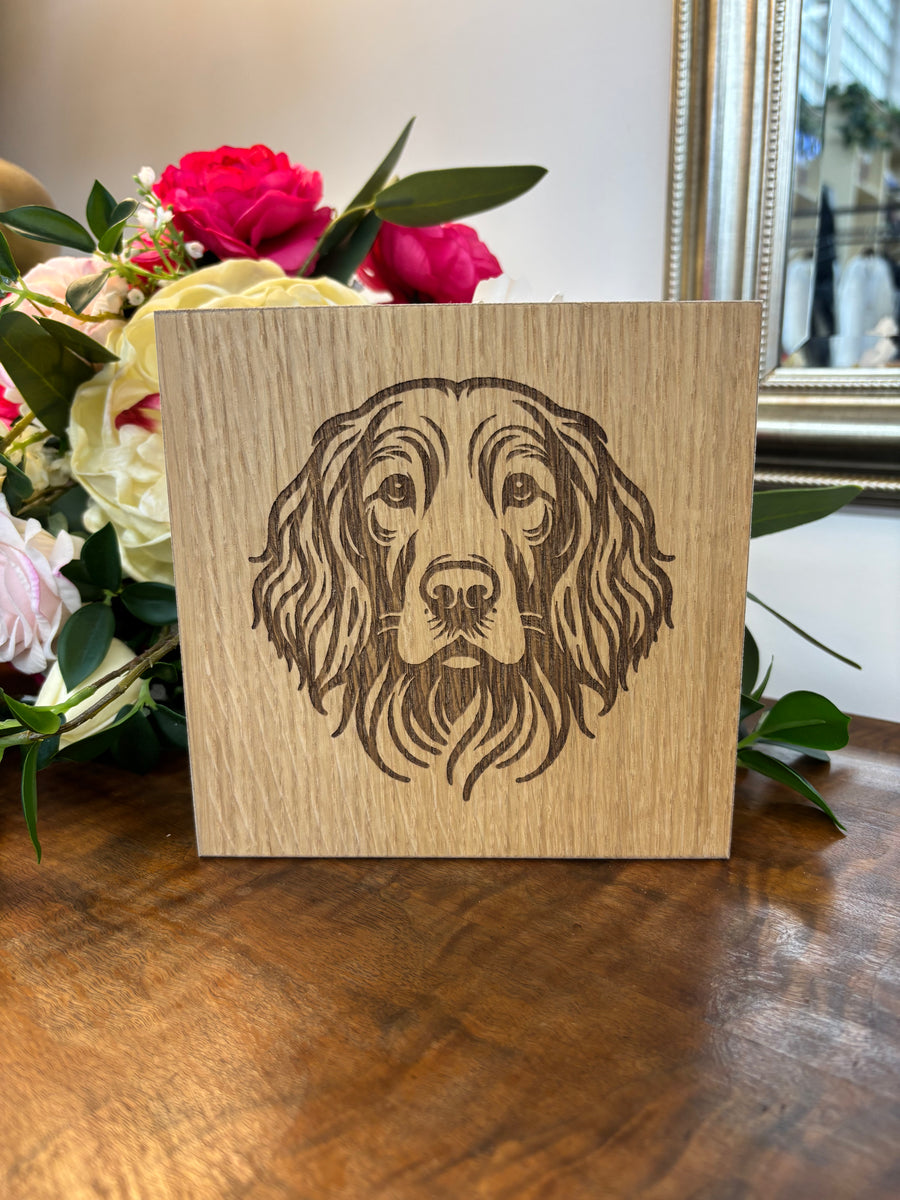 Dog Wooden Laser Sign
