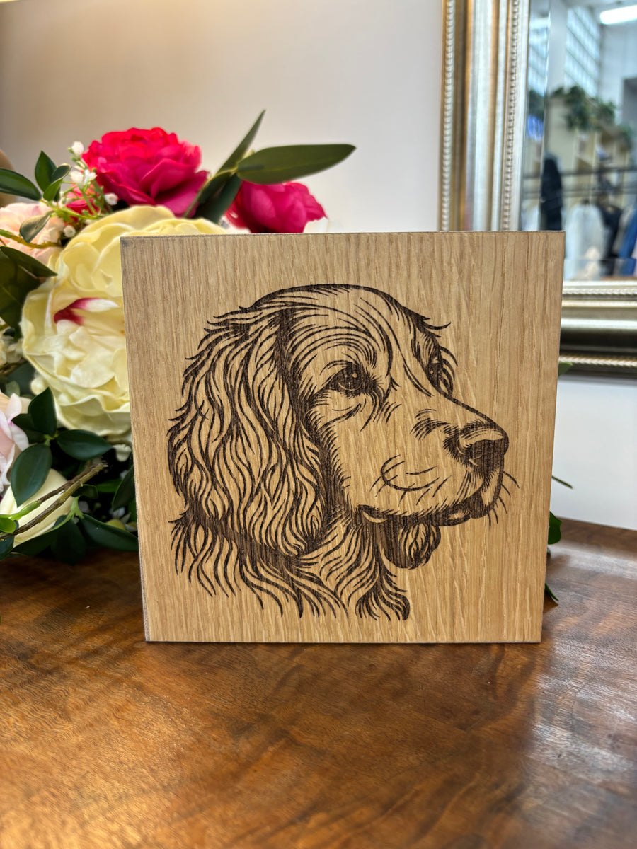 Dog Wooden Laser Sign