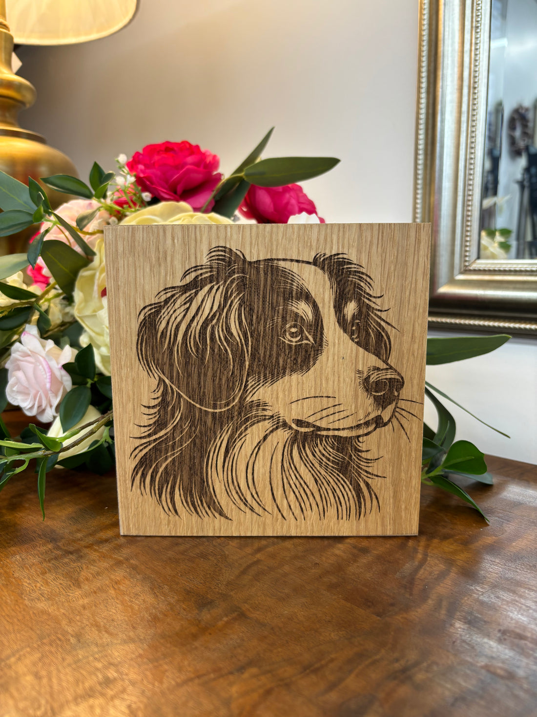 Dog Wooden Laser Sign - Collie
