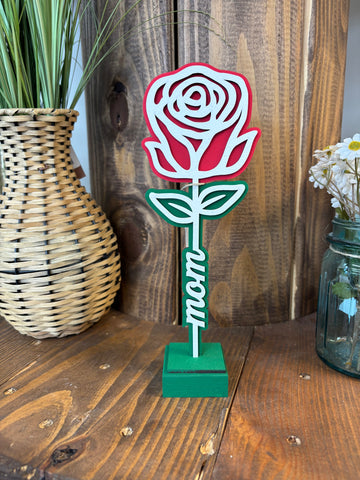 Laser Cut Rose - Mom