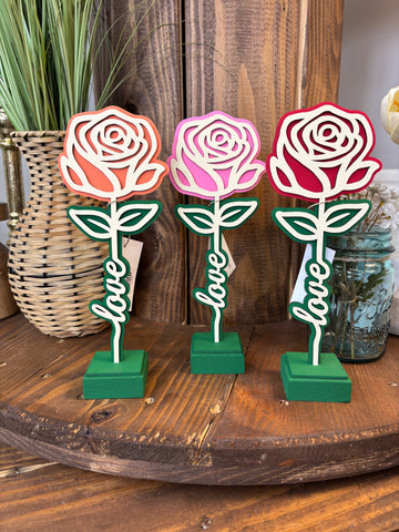 Laser Cut Rose - Love