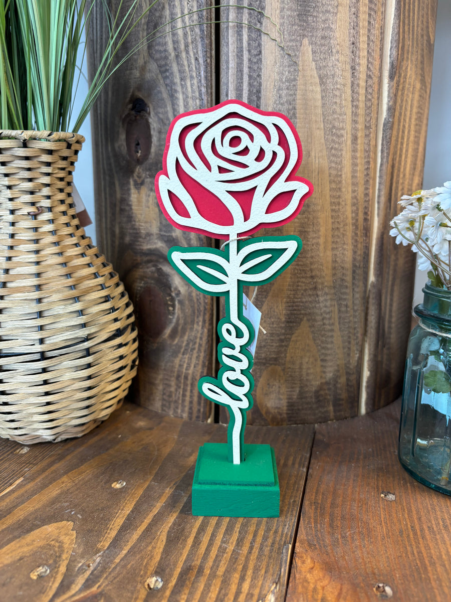 Laser Cut Rose - Love